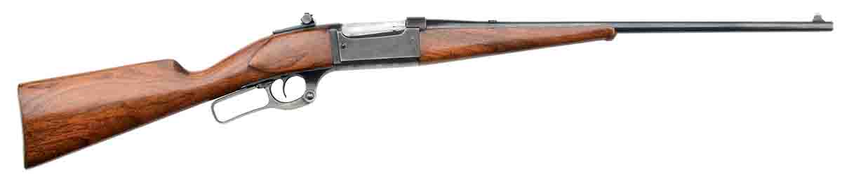 The Savage Model 99E, with its 22-inch barrel, straight grip and slim Schnabel forend was designed for quick action. Fitted with a Lyman receiver sight, it is accurate out to 250 yards.